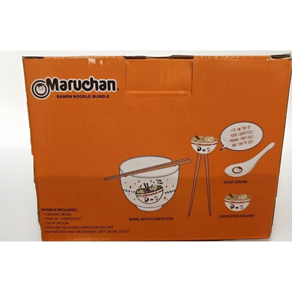 Maruchan Ramen Noodle Bowl Bundle W/Chopsticks, Sticks Holder and Soup Spoon NEW - Picture 3 of 5